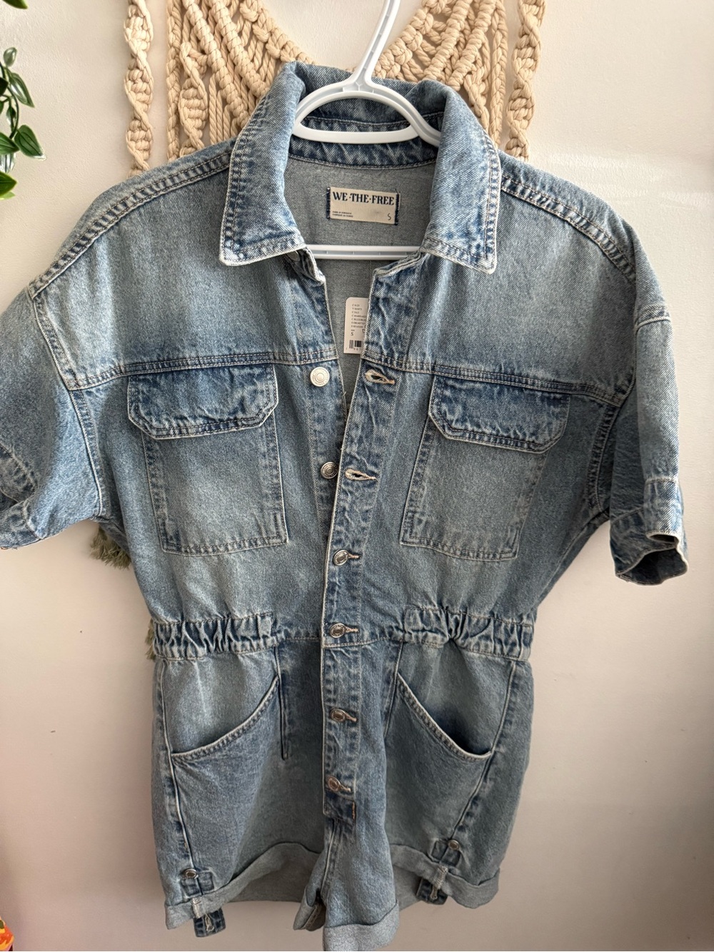 We The Free Light Blue Denim Jumpsuit